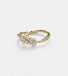 Sophie Bille Brahe Cosmos Fleur 18kt gold ring with diamonds