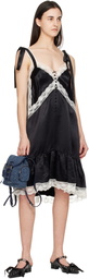 GANNI Blue Bucky Nano Tweed Denim Backpack