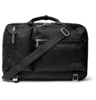 Master-Piece - Lightning Leather-Trimmed Nylon-Twill Briefcase - Black