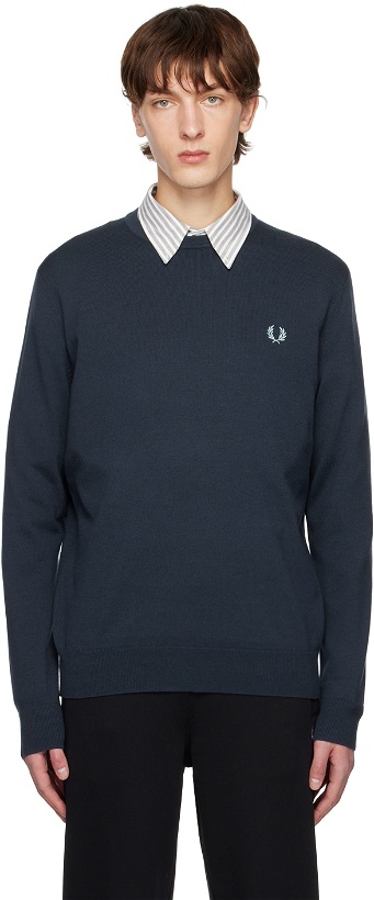 Photo: Fred Perry Navy Classic Crewneck Sweater