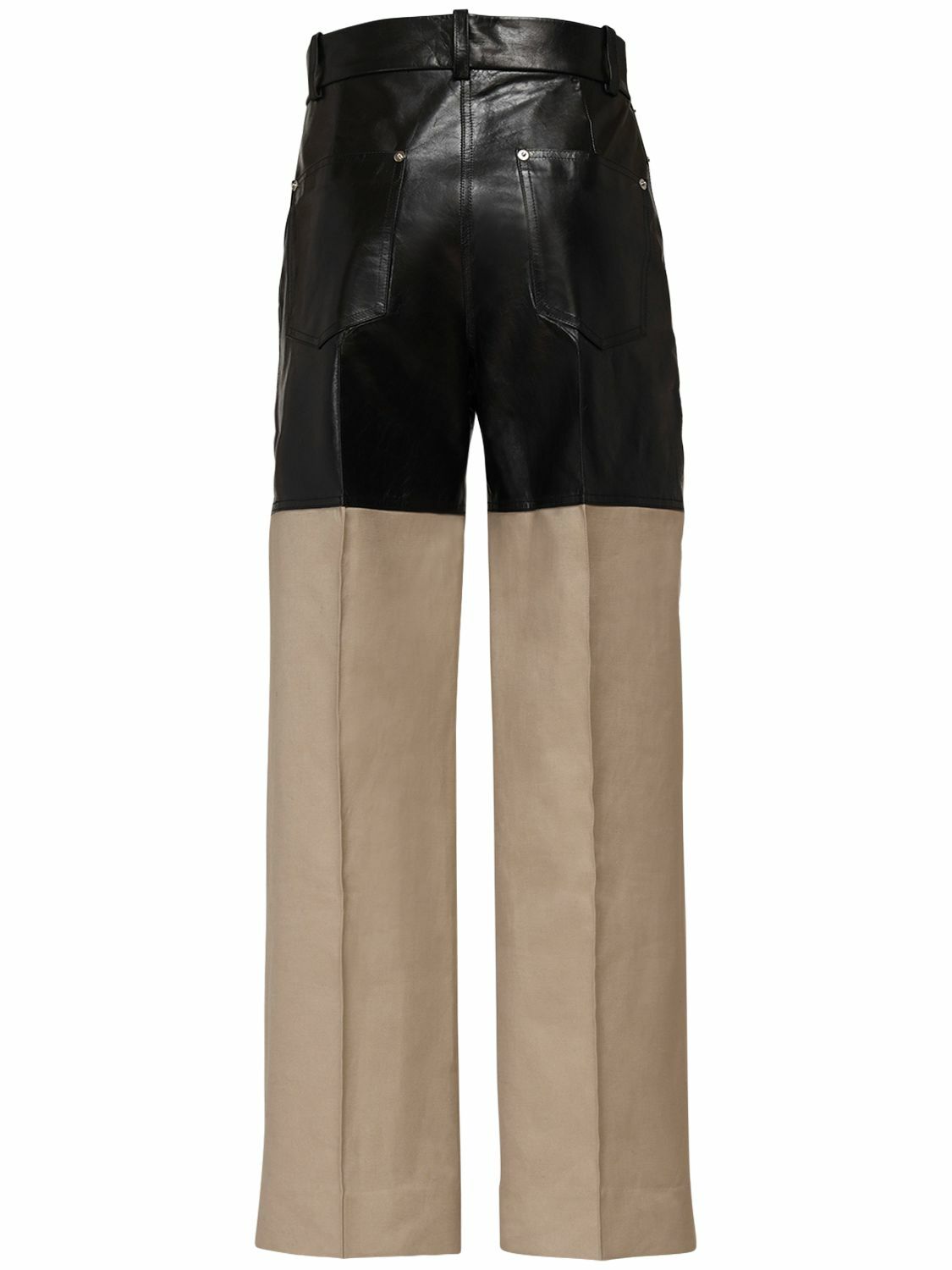 PETER DO Leather & Canvas Cropped Pants