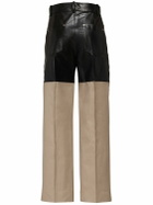 PETER DO Leather & Canvas Cropped Pants