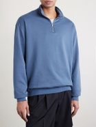 Auralee - Cotton Half-Zip Sweatshirt - Blue