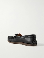 Yuketen - Scout Moccasin Pebble-Grain Leather Boat Shoes - Black