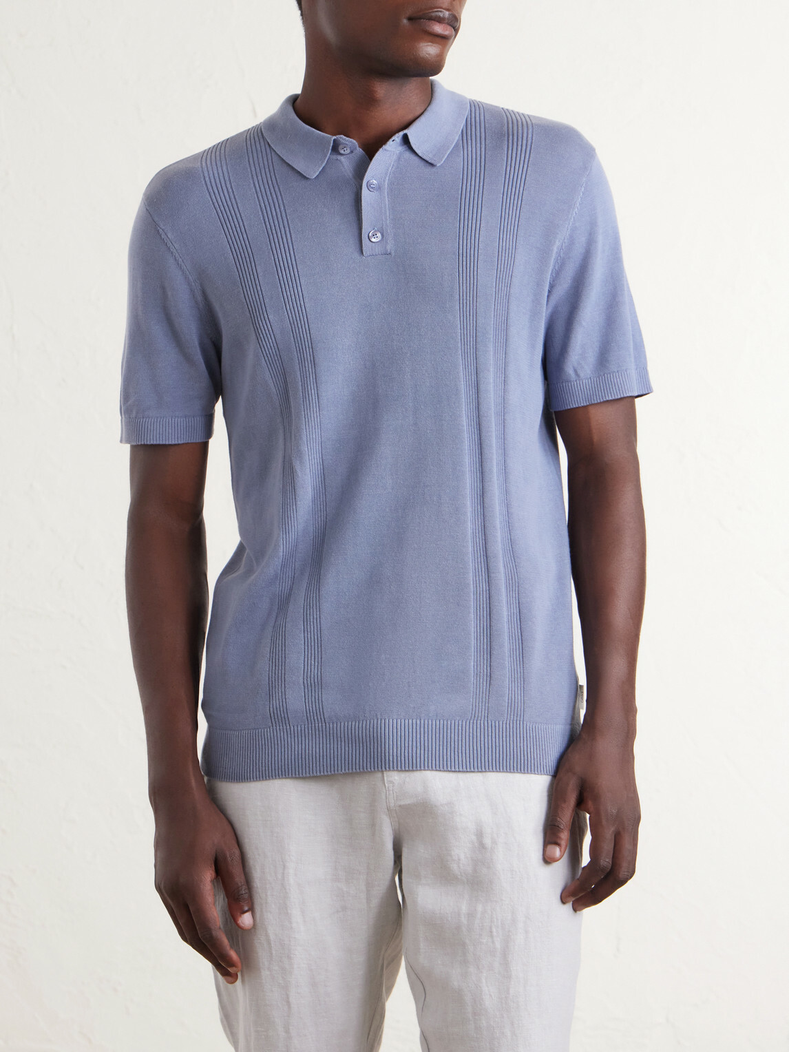 Onia - Knitted Polo Shirt - Blue