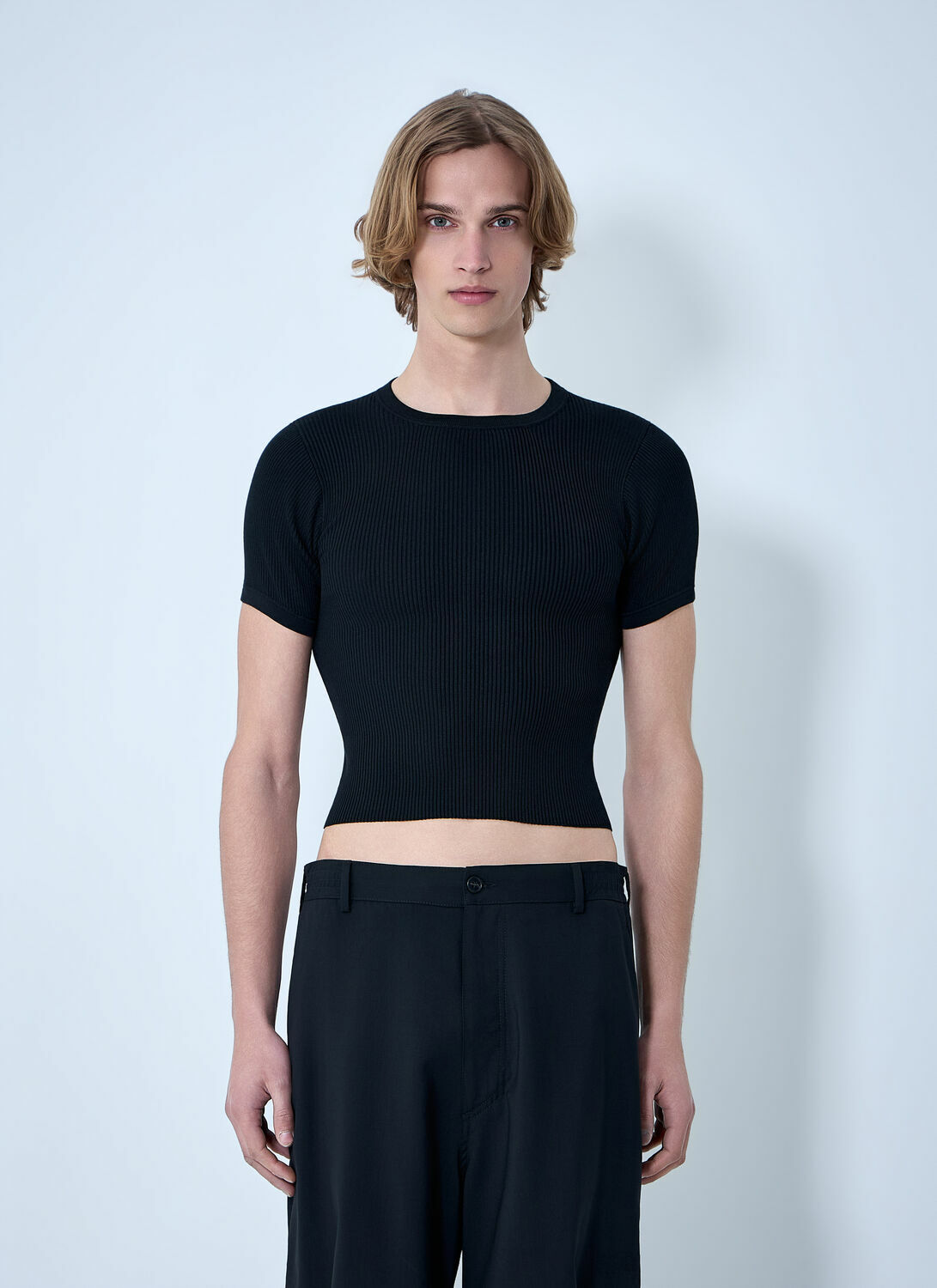 RIER Ribbed Knit Cropped Top