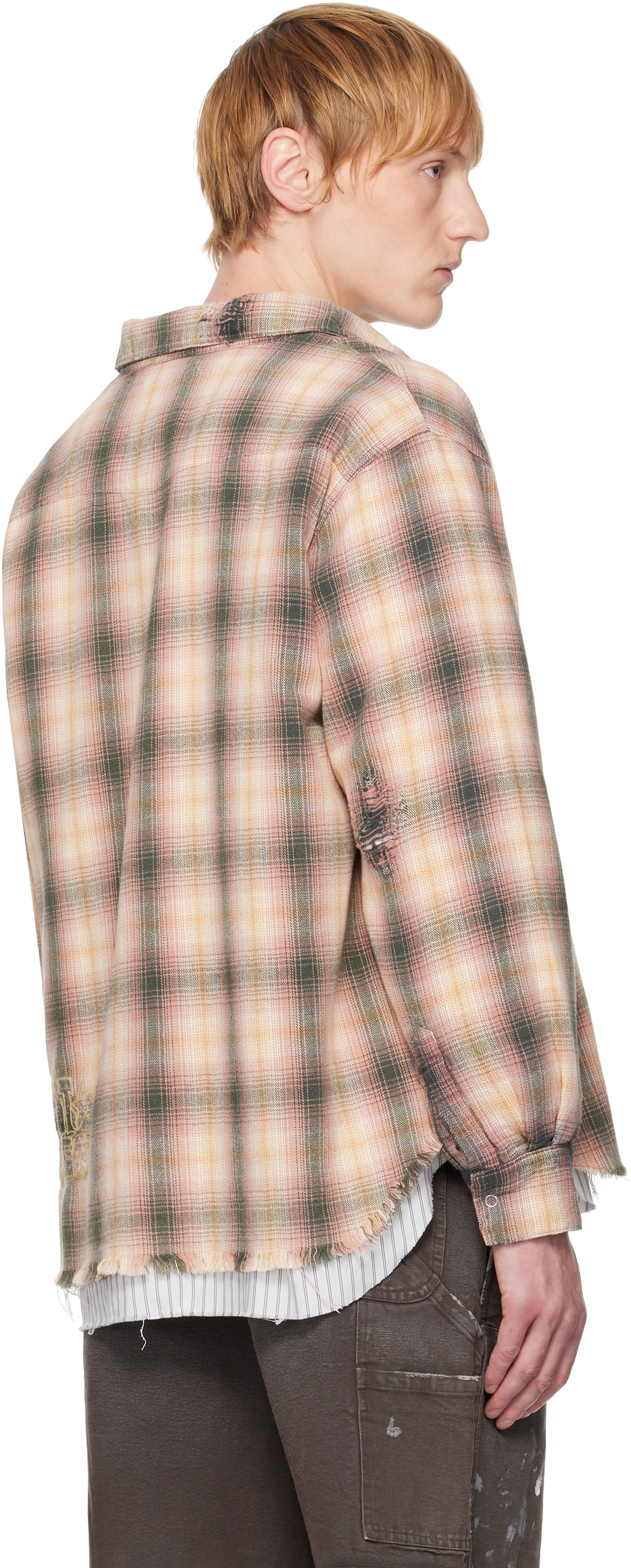 PALY Tan & Pink 'Dockweiler' Flannel Overshirt