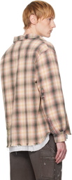 PALY Tan & Pink 'Dockweiler' Flannel Overshirt