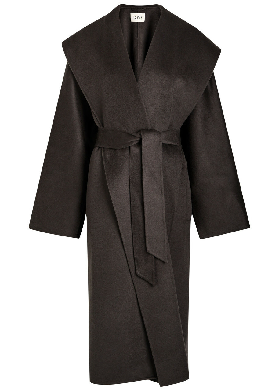 Tove Fenn Belted Wool-blend Coat Brown