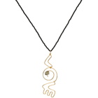 Marni Black and Gold Love Pendant Necklace