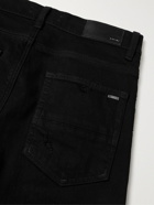AMIRI - Thrasher Skinny-Fit Distressed Panelled Stretch-Denim Jeans - Black