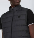 Moncler Lechtal down-paneled leather-trimmed vest
