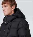 Moncler Bauges leather-trimmed down jacket