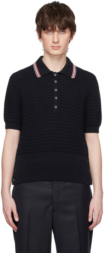 Photo: Thom Browne Navy Placket Polo