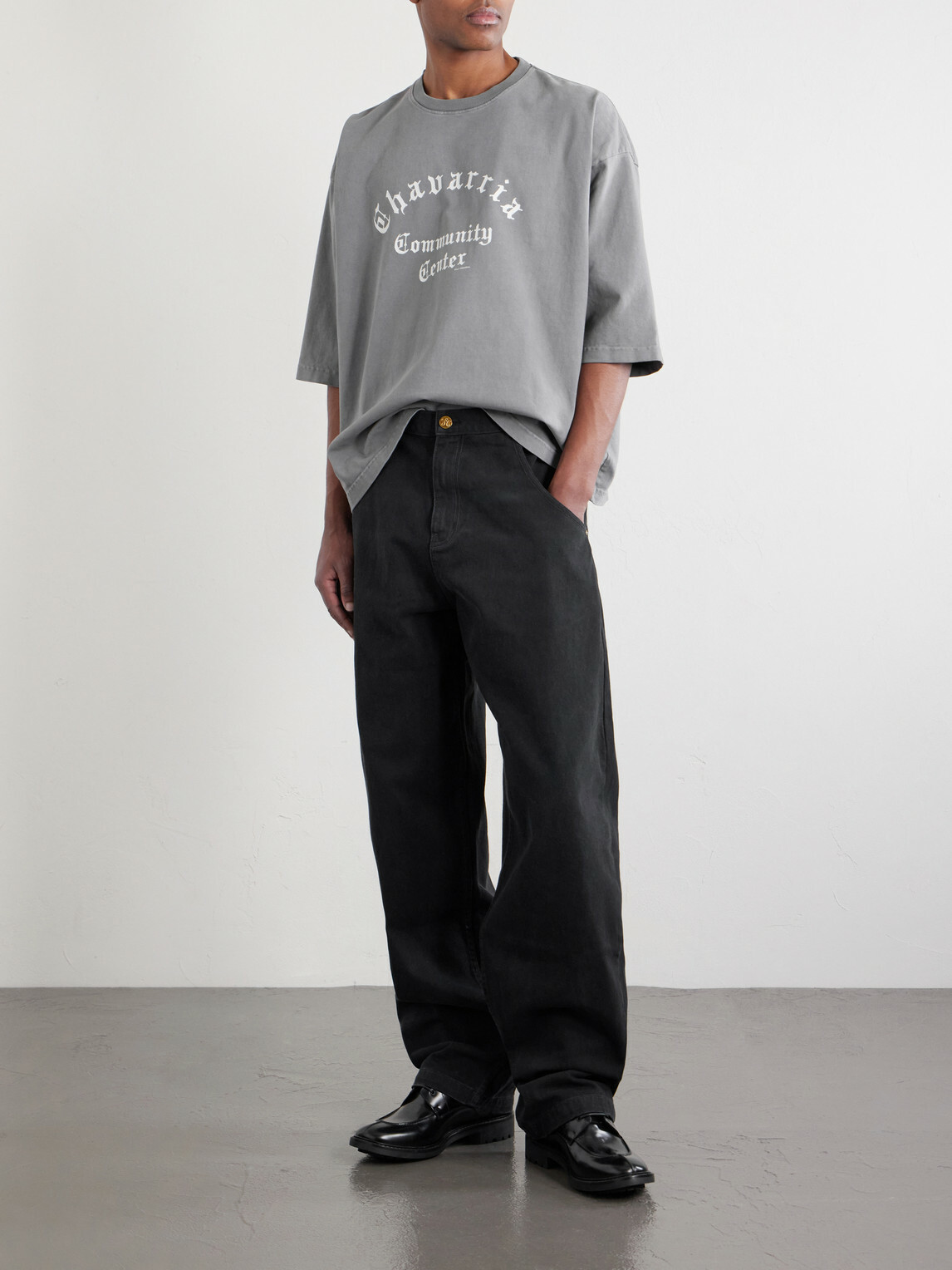 Willy Chavarria - Bad Boy Barrell-Leg Jeans - Black