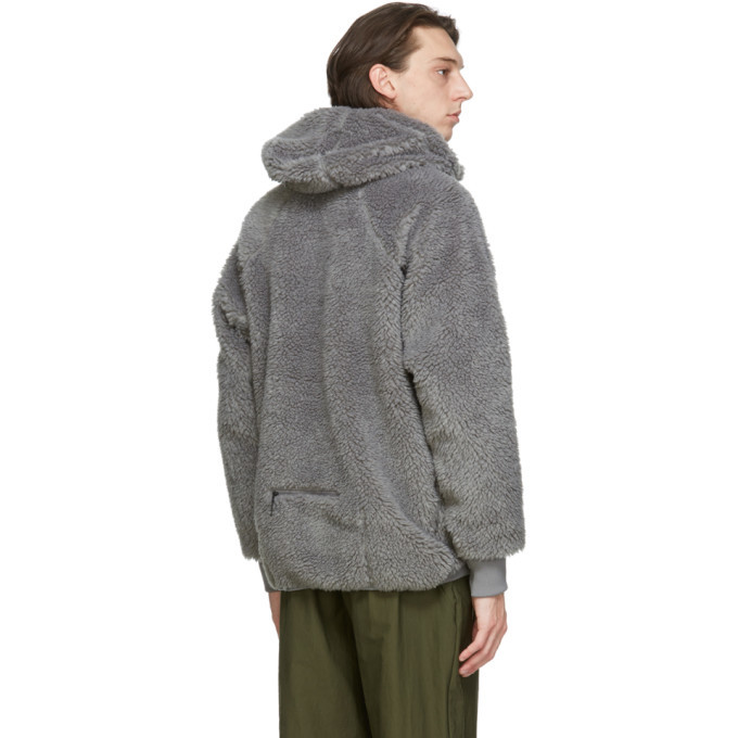 Goldwin Grey Boa Zip-Up Hoodie