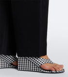 Alaïa Cube gingham wedge sandals
