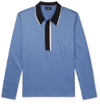 Dunhill - Slim-Fit Contrast-Tipped Cotton-Jersey Polo Shirt - Blue