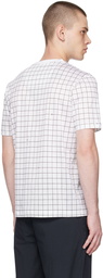 BOSS White Grid Print T-Shirt