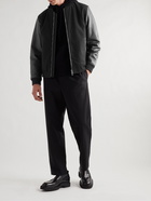 Theory - Evans Melton Wool and Leather Bomber Jacket - Black