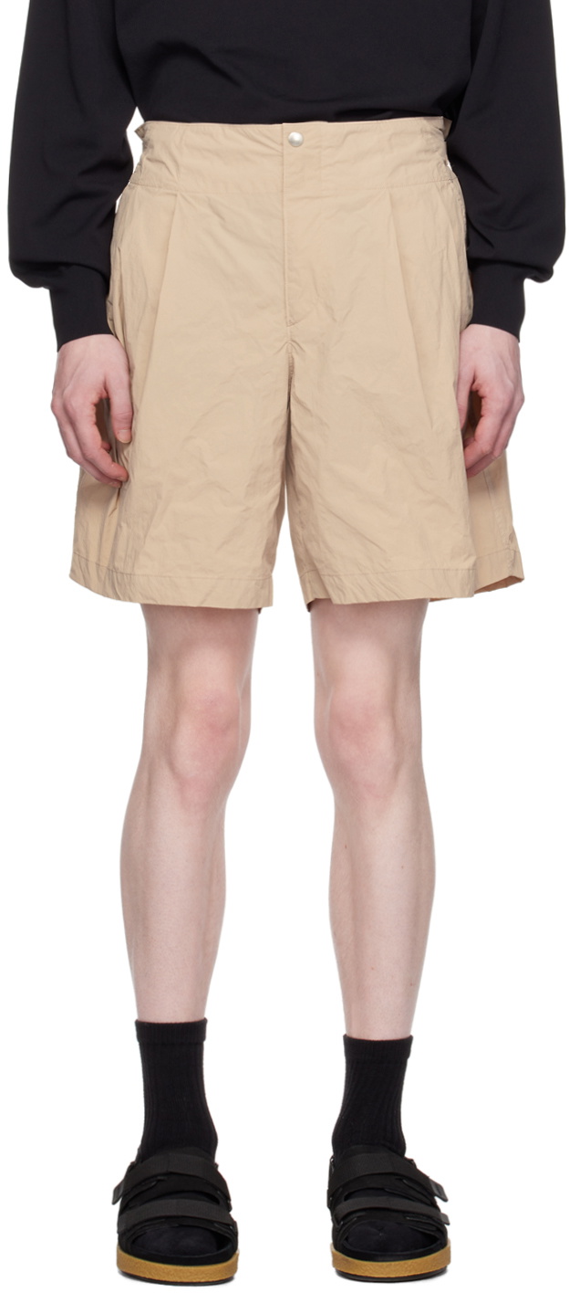 kolor Beige Pleated Shorts