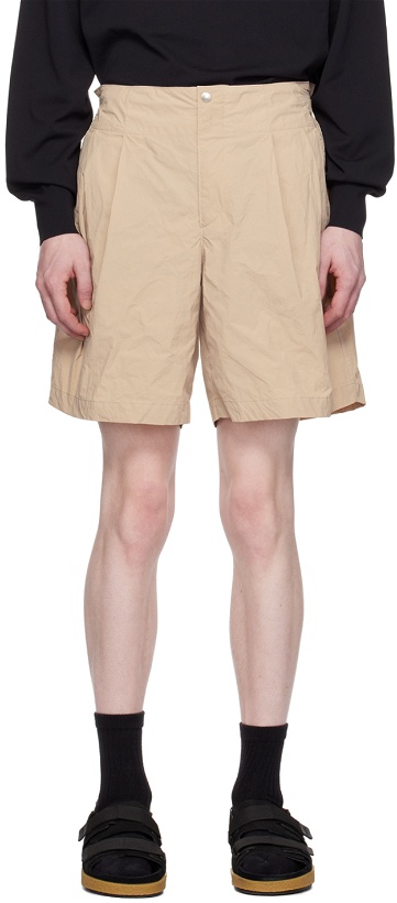 Photo: kolor Beige Pleated Shorts