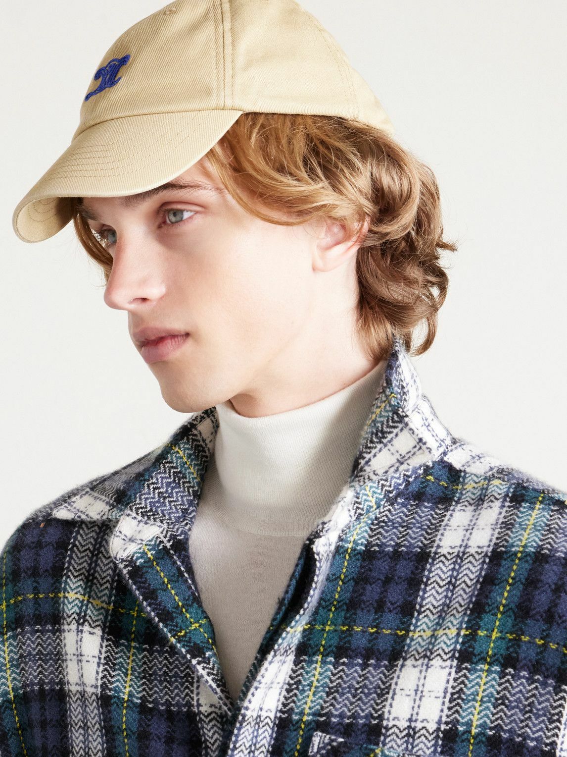 CELINE - Vivienne Logo-Embroidered Cotton-Twill Baseball Cap - Neutrals