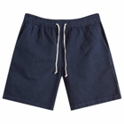 Universal Works Men's Linen Slub Beach Shorts in Navy