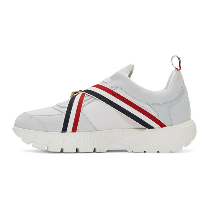 Thom Browne White Strap Raised Running Sneakers Thom Browne