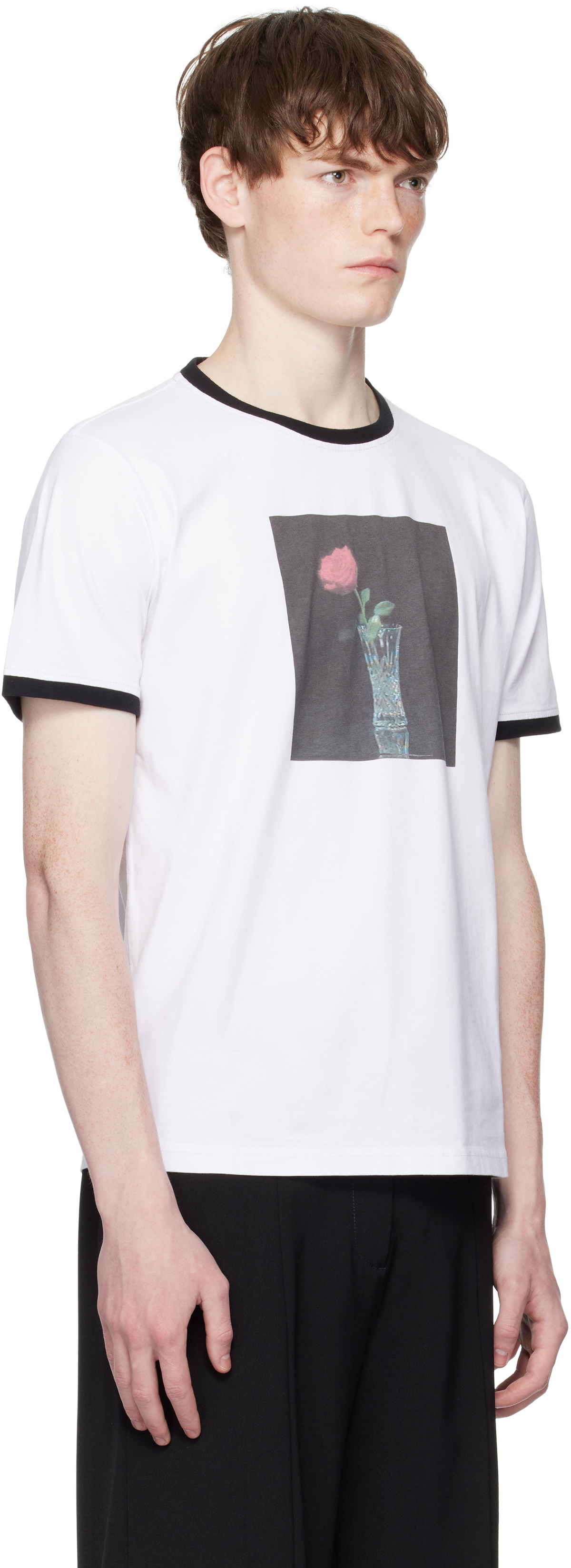 Ernest W. Baker White Rose Print T-shirt