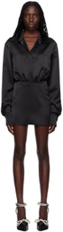MACH & MACH Black Karma Flower Minidress