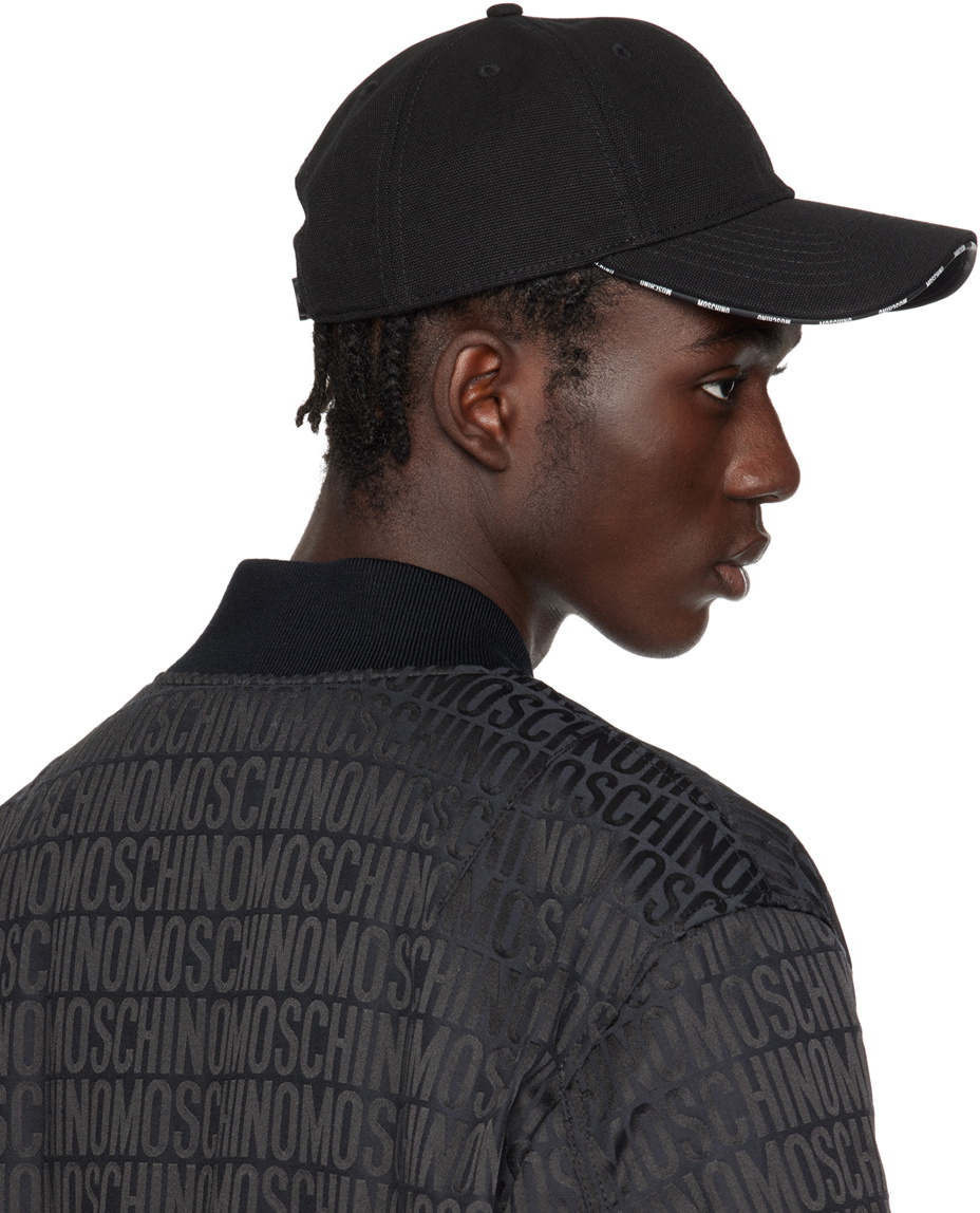 Moschino Black Printed Cap