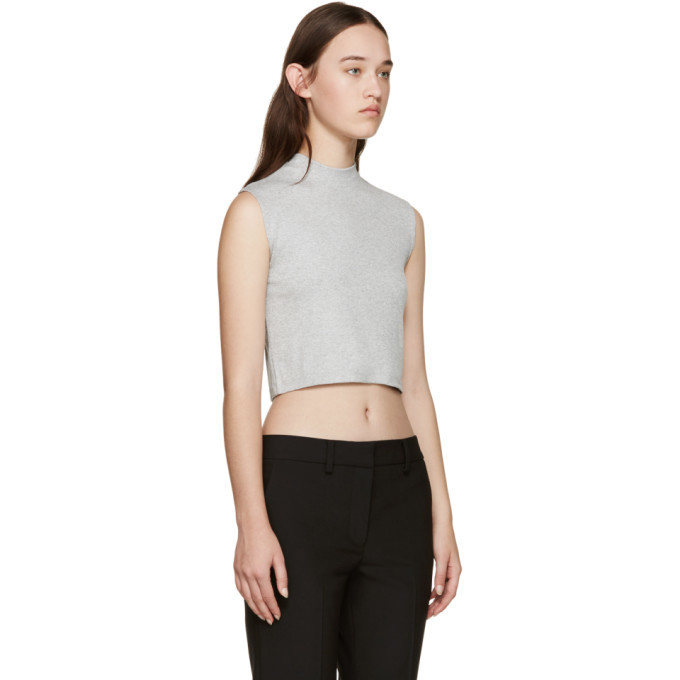 Nomia Grey Ribbed Sleeveless T-Shirt