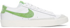 Nike White & Green Blazer Low '77 Vintage Sneakers