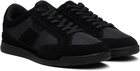 BOSS Black Satin Low Sneakers