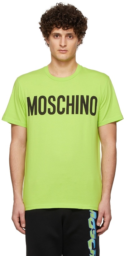 Photo: Moschino Green Logo Print T-Shirt
