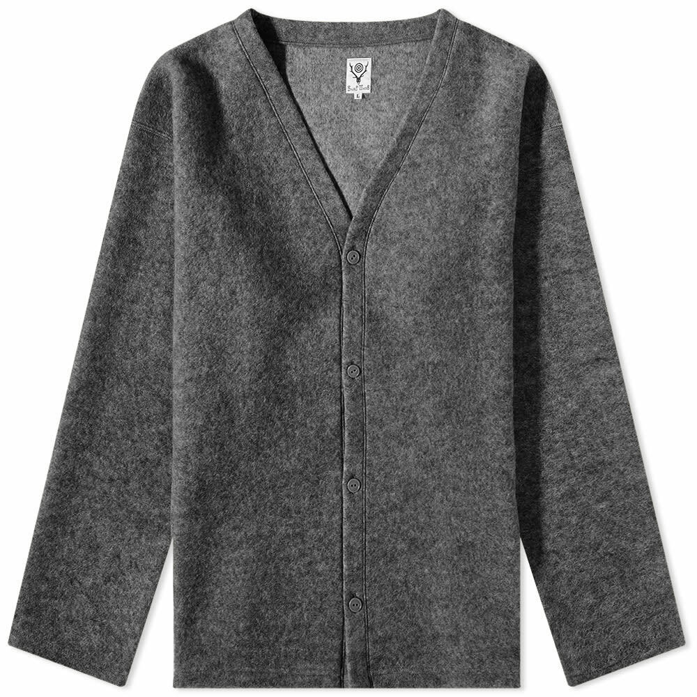 South2 West8 Men's Boiled Wool Cardigan in Charcoal South2 West8