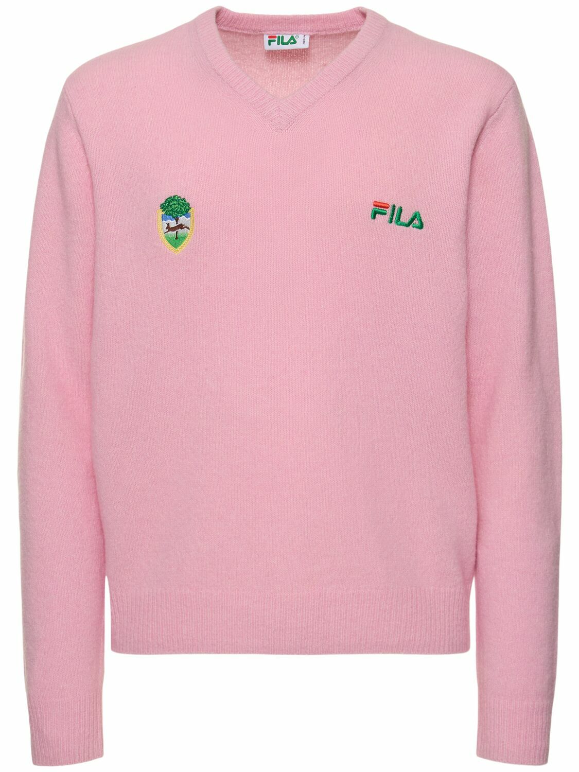 FILA + F+ Linear Crest V Neck Sweater