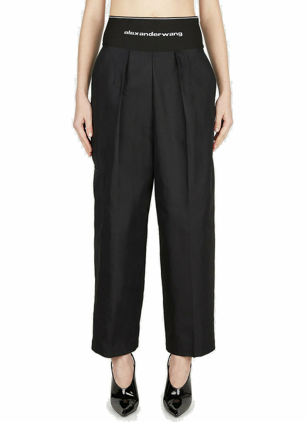 Alexander Wang - Logo Waistband Pants in Black Alexander Wang