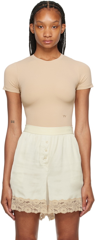 Photo: OPEN YY Beige Basic Bodysuit