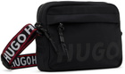 Hugo Black Branded Strap Crossbody Bag