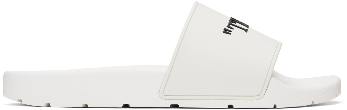 ＊OFF WHITE＊ Bookish Sponge Slides Off-White Bookish Sponge logo-embroidered Slides | Black