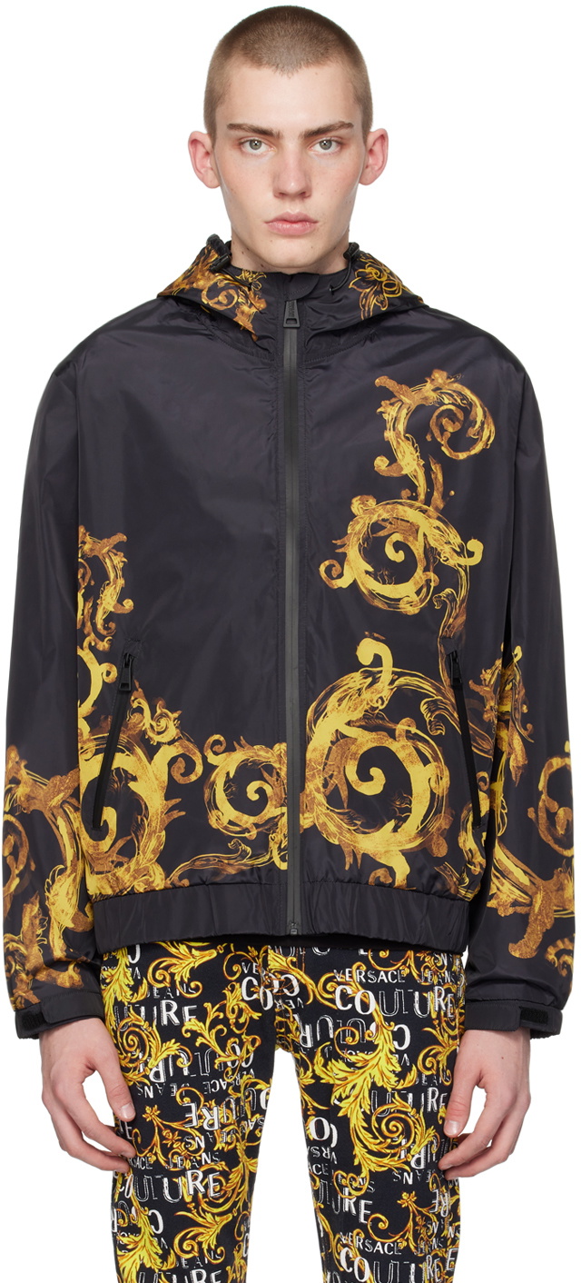 Versace Jeans Couture Black Watercolor Couture Jacket Versace