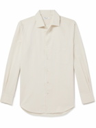 Loro Piana - Andre Striped Silk and Cotton-Blend Twill Shirt - Neutrals