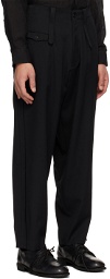 Y's For Men Black Raw Edge Trousers