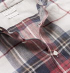 Brunello Cucinelli - Button-Down Collar Checked Linen Shirt - Red