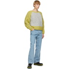 Eckhaus Latta Grey Knit Contrast Cable Sweater