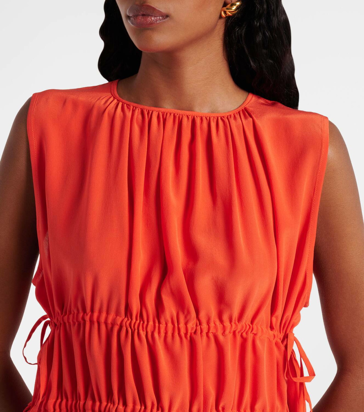 Asceno Como ruched silk crêpe minidress