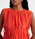 Asceno Como ruched silk crêpe minidress