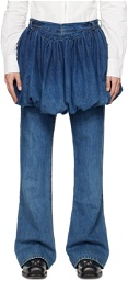 AARON ESH Blue Puff Skirt Jeans